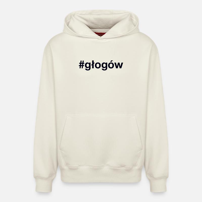 Glogow Polska, Pologne - Sweat à capuche unisexe décontracté en coton biologique – de SPREAD - blanc cassé