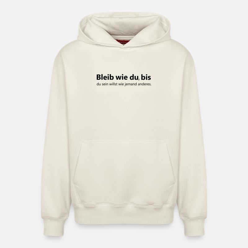 Restez comme vous - Sweat à capuche unisexe décontracté en coton biologique – de SPREAD - blanc cassé