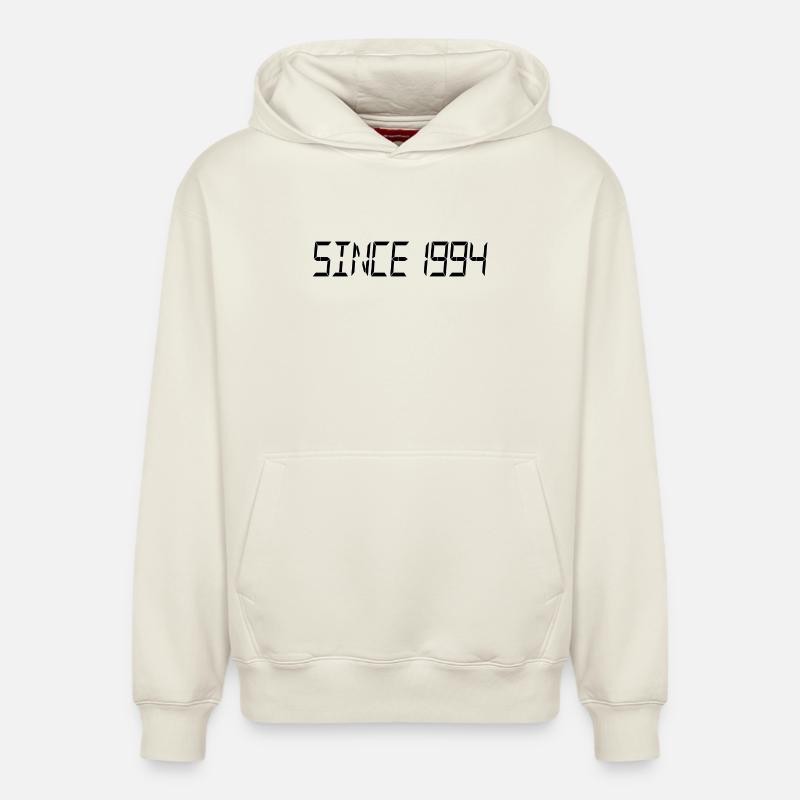 Depuis 1994 - Sweat à capuche unisexe décontracté en coton biologique – de SPREAD - blanc cassé