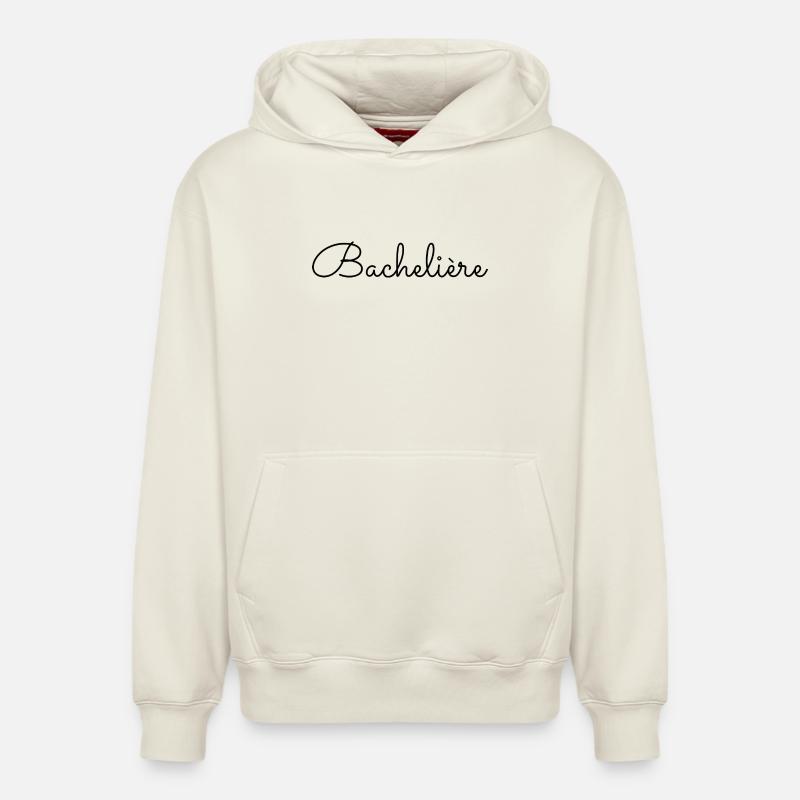 Bachelière - Sweat à capuche unisexe décontracté en coton biologique – de SPREAD - blanc cassé