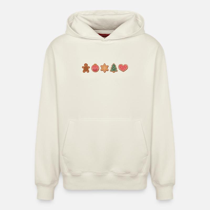 Biscuits et biscuits pour Noël - Sweat à capuche unisexe décontracté en coton biologique – de SPREAD - blanc cassé