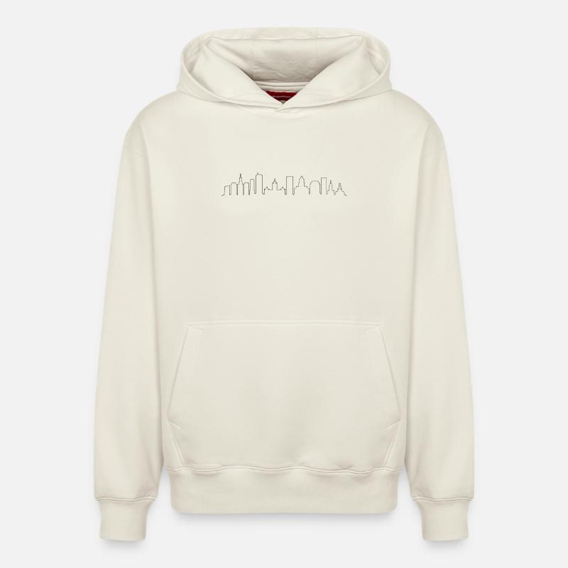 Silhouette de Buffalo - Sweat à capuche unisexe décontracté en coton biologique – de SPREAD - blanc cassé