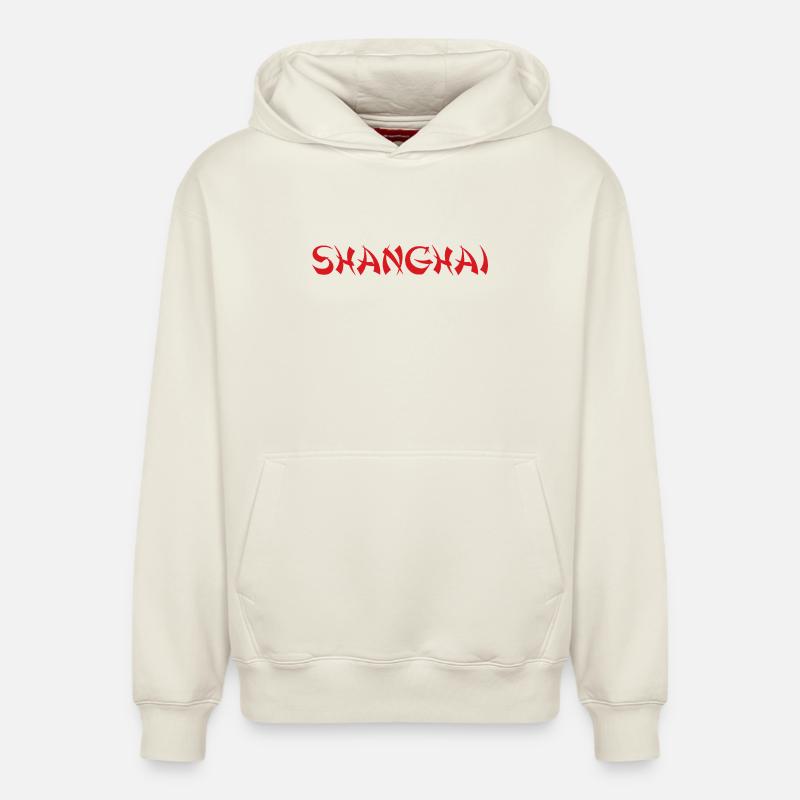 SHANGHAI - Sweat à capuche unisexe décontracté en coton biologique – de SPREAD - blanc cassé