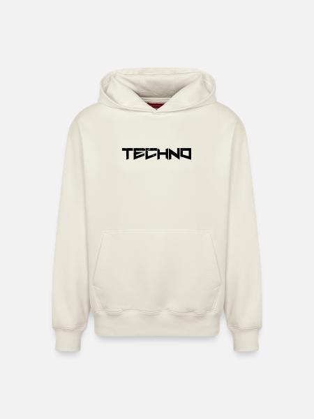 Techno - Relaxed Unisex Organic Hoodie – by SPREAD - off white
