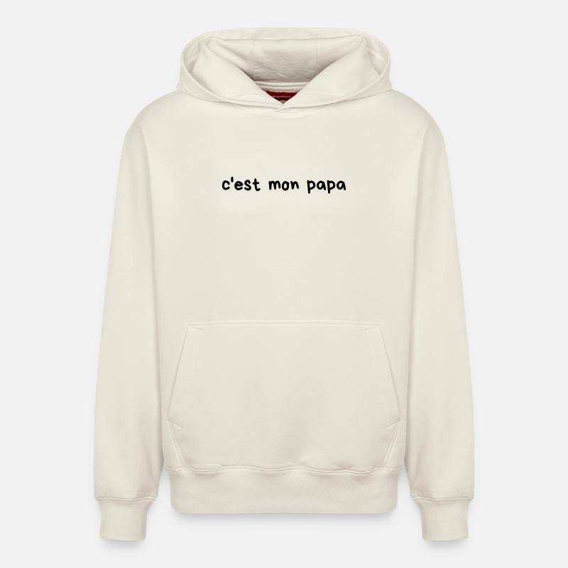 papa - Sweat à capuche unisexe décontracté en coton biologique – de SPREAD - blanc cassé