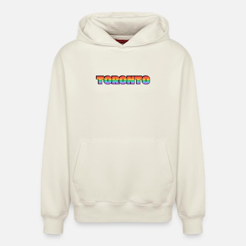 Toronto LGBTQ Rainbow - Sweat à capuche unisexe décontracté en coton biologique – de SPREAD - blanc cassé