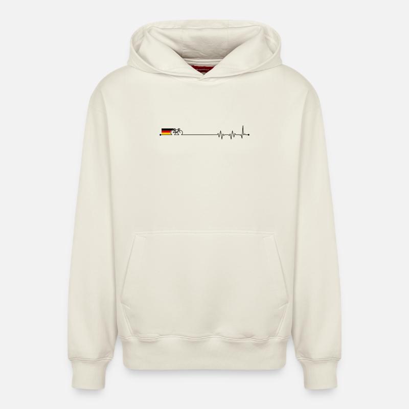 Drapeau allemand bicyclette - Sweat à capuche unisexe décontracté en coton biologique – de SPREAD - blanc cassé