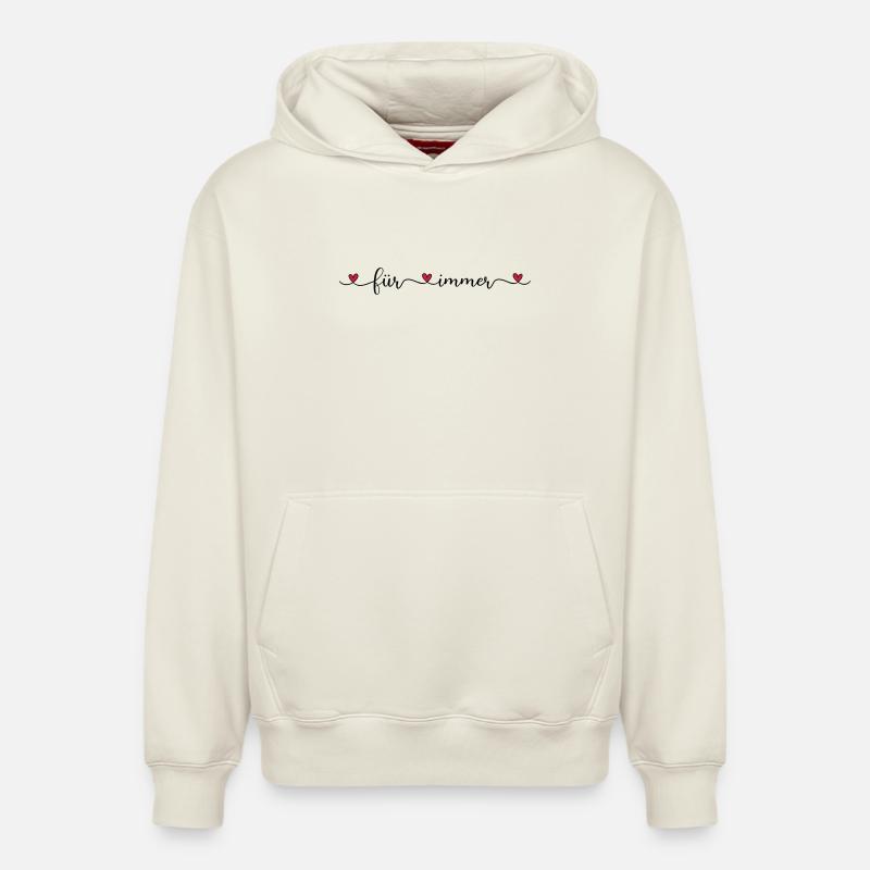 pour toujours - Sweat à capuche unisexe décontracté en coton biologique – de SPREAD - blanc cassé