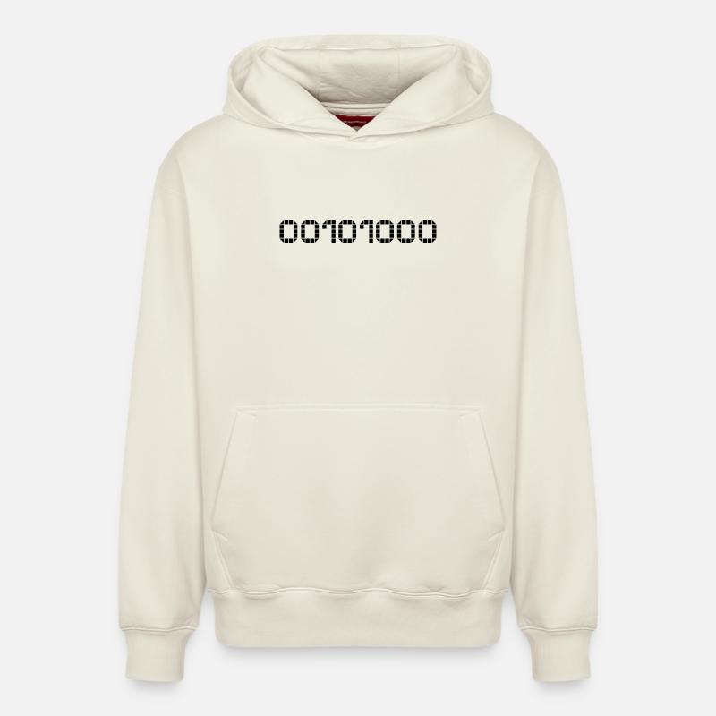Notation binaire - 40 - Sweat à capuche unisexe décontracté en coton biologique – de SPREAD - blanc cassé