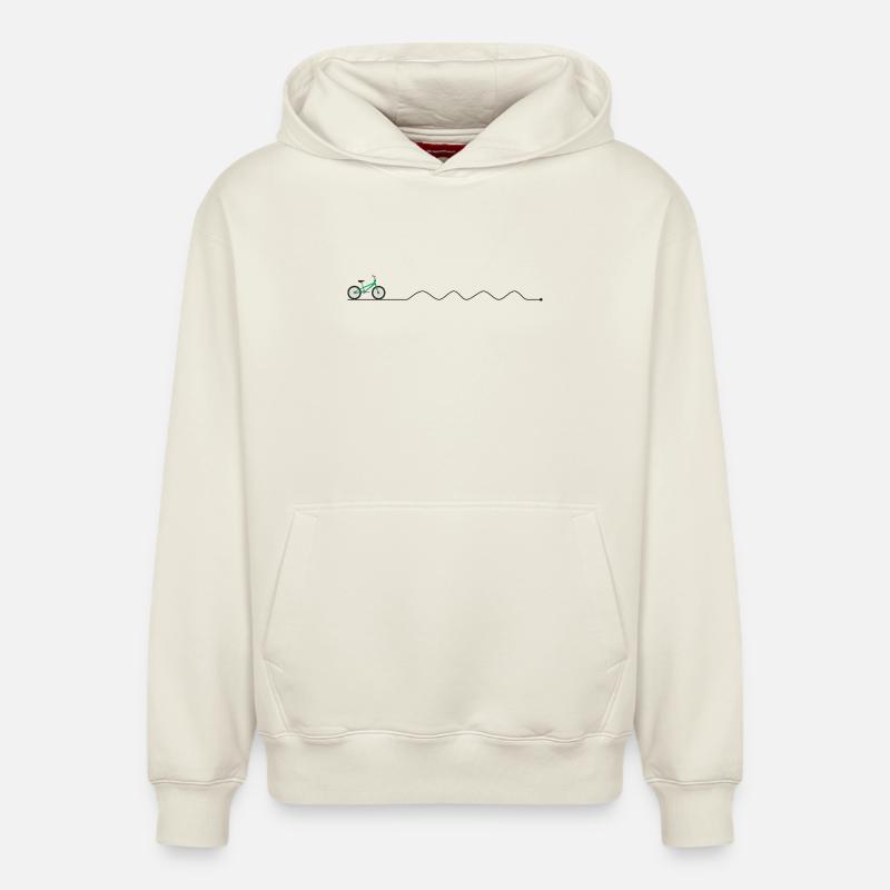 Silhouette de vélo Emerald Trek - Sweat à capuche unisexe décontracté en coton biologique – de SPREAD - blanc cassé