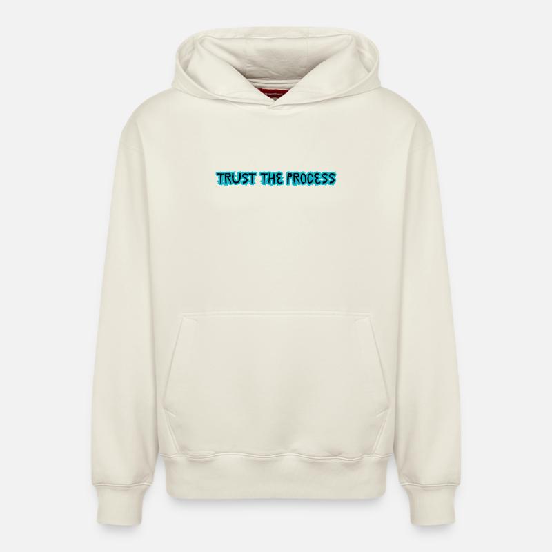 TRUST THE PROCESS conception - Sweat à capuche unisexe décontracté en coton biologique – de SPREAD - blanc cassé