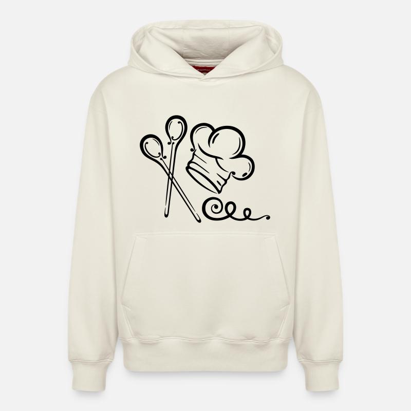 Chapeau de chef, cuillère - Sweat à capuche unisexe décontracté en coton biologique – de SPREAD - blanc cassé