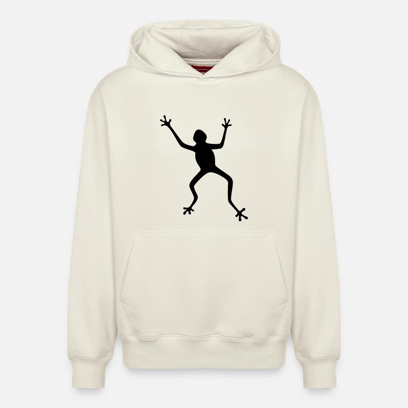 Frosch - Sweat à capuche unisexe décontracté en coton biologique – de SPREAD - blanc cassé