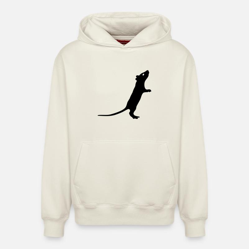 Rat - Sweat à capuche unisexe décontracté en coton biologique – de SPREAD - blanc cassé