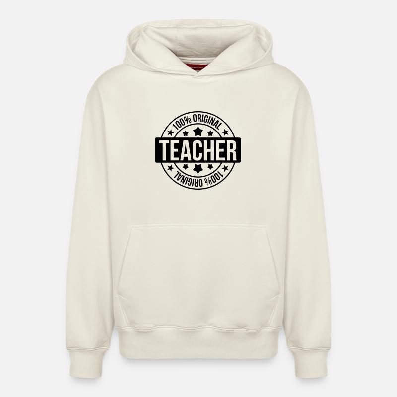 School / Teacher - Sweat à capuche unisexe décontracté en coton biologique – de SPREAD - blanc cassé