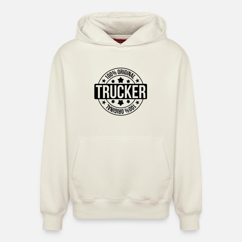 Trucker - Sweat à capuche unisexe décontracté en coton biologique – de SPREAD - blanc cassé