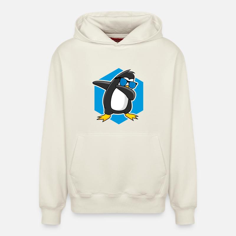 Pingouin dabbing - Sweat à capuche unisexe décontracté en coton biologique – de SPREAD - blanc cassé