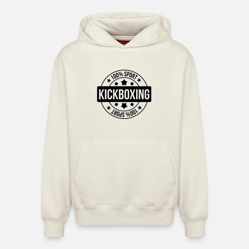 Kickboxing / Kick-Boxeur / Kick Boxing / - Sweat à capuche unisexe décontracté en coton biologique – de SPREAD - blanc cassé