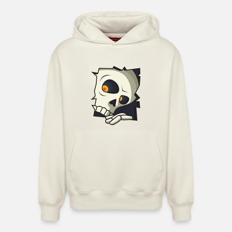 Crâne - Sweat à capuche unisexe décontracté en coton biologique – de SPREAD - blanc cassé