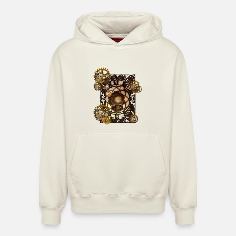 Atemberaubendes Steampunk-Design - Relaxed Unisex Organic Hoodie – von SPREAD - Naturweiß