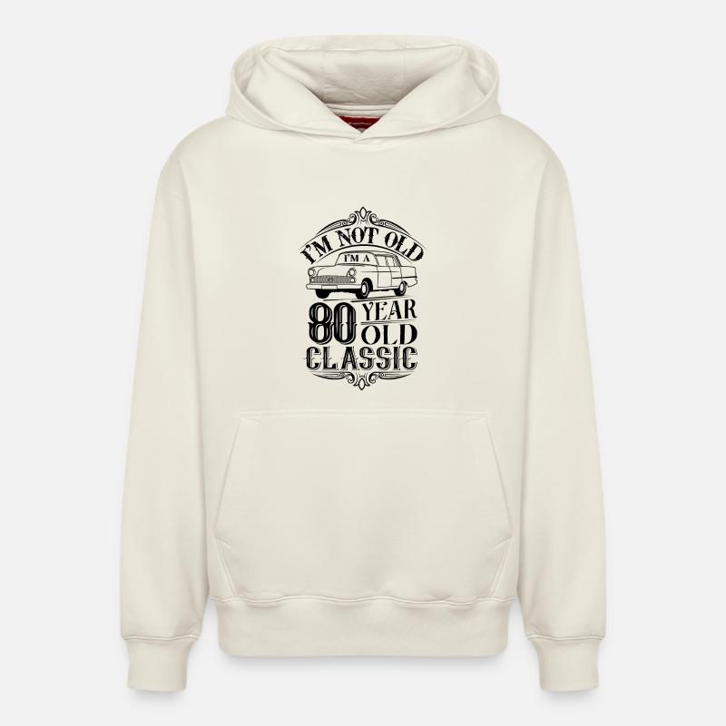 80e anniversaire classique - Sweat à capuche unisexe décontracté en coton biologique – de SPREAD - blanc cassé