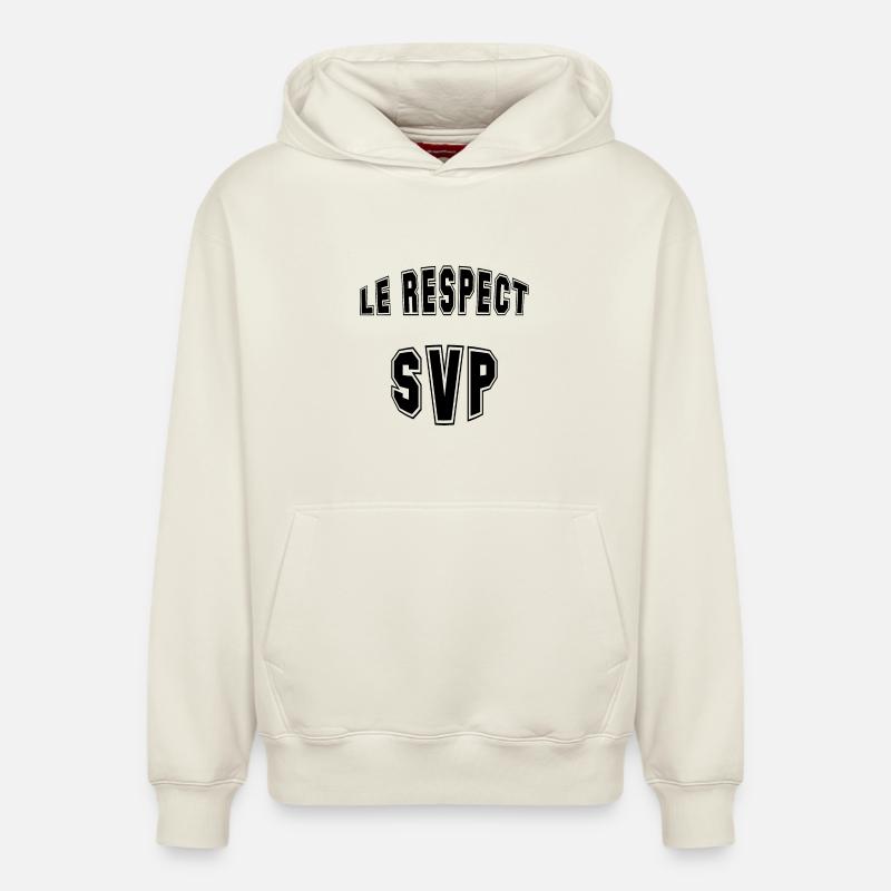 les respect - Sweat à capuche unisexe décontracté en coton biologique – de SPREAD - blanc cassé