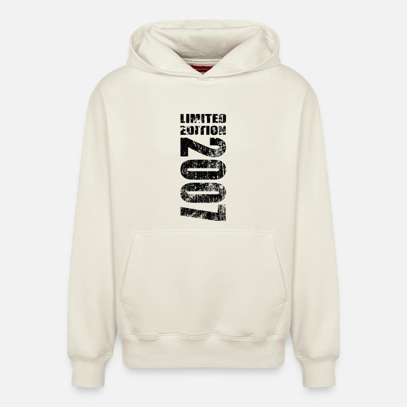 Édition Limitée 2007 18ème Cadeau d’Anniversaire - Sweat à capuche unisexe décontracté en coton biologique – de SPREAD - blanc cassé