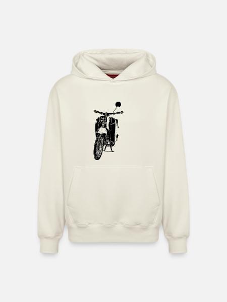 Schwalbe Moped - Relaxed Unisex Organic Hoodie – by SPREAD - off white