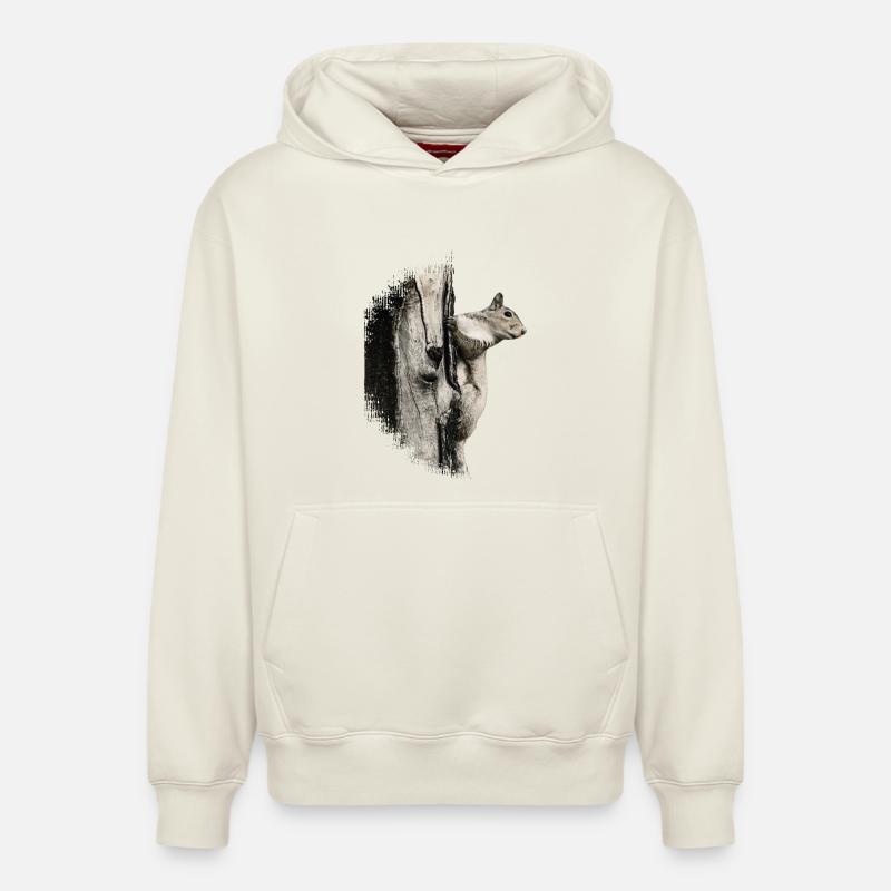 Eichhörnchen - Relaxed Unisex Organic Hoodie – von SPREAD - Naturweiß