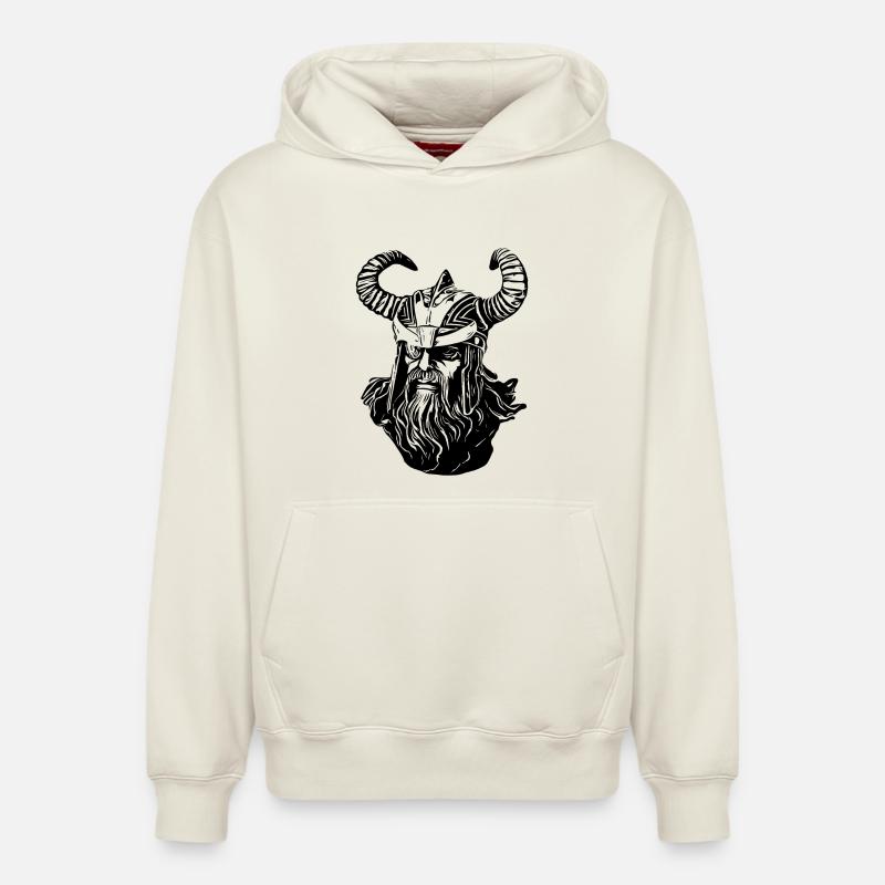 Odin Viking - Sweat à capuche unisexe décontracté en coton biologique – de SPREAD - blanc cassé