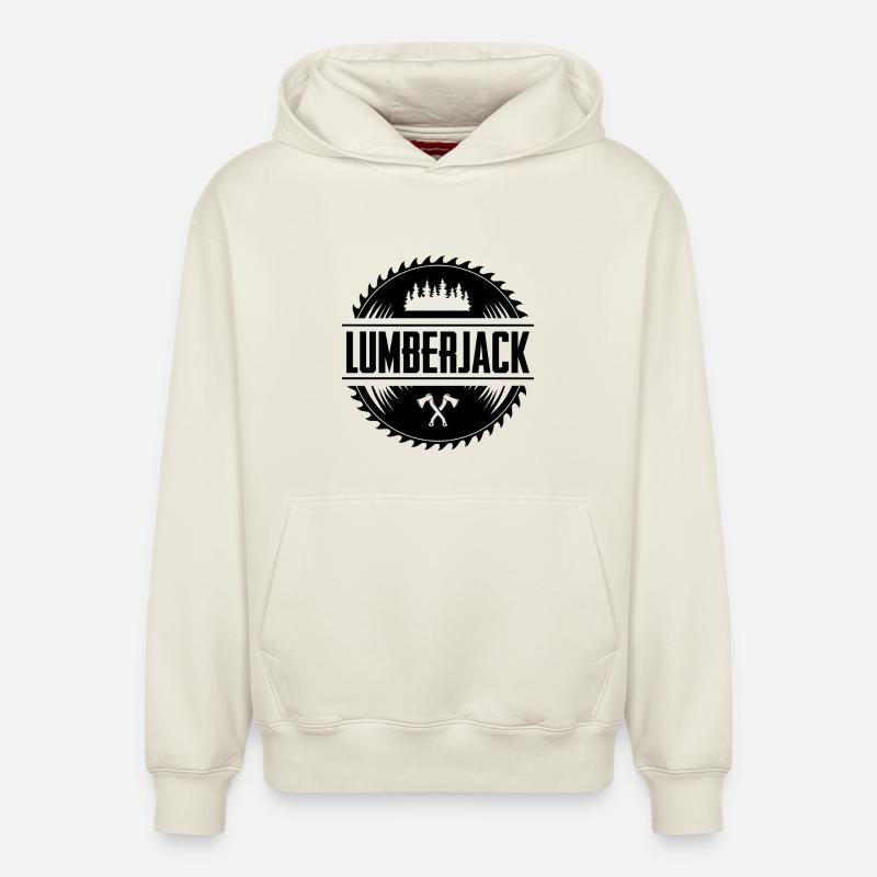 Bûcheron - Sweat à capuche unisexe décontracté en coton biologique – de SPREAD - blanc cassé