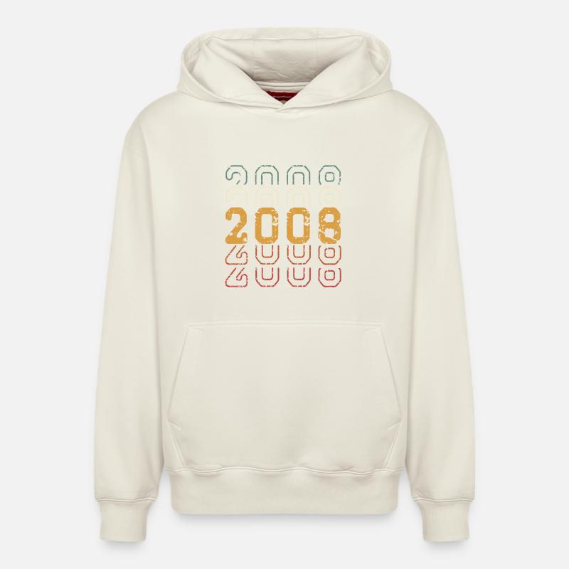 2008 - Sweat à capuche unisexe décontracté en coton biologique – de SPREAD - blanc cassé
