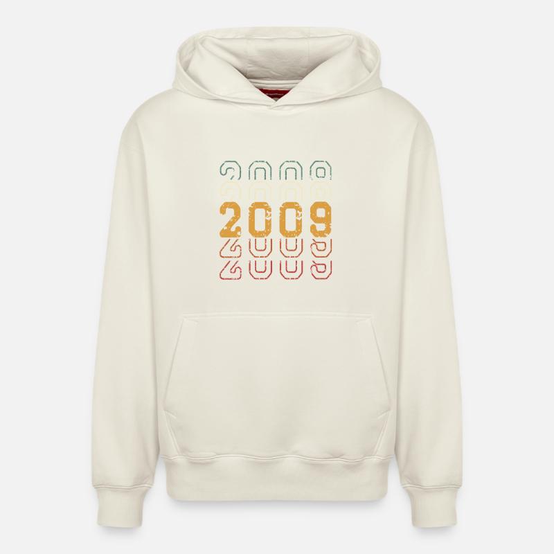 2009 - Sweat à capuche unisexe décontracté en coton biologique – de SPREAD - blanc cassé