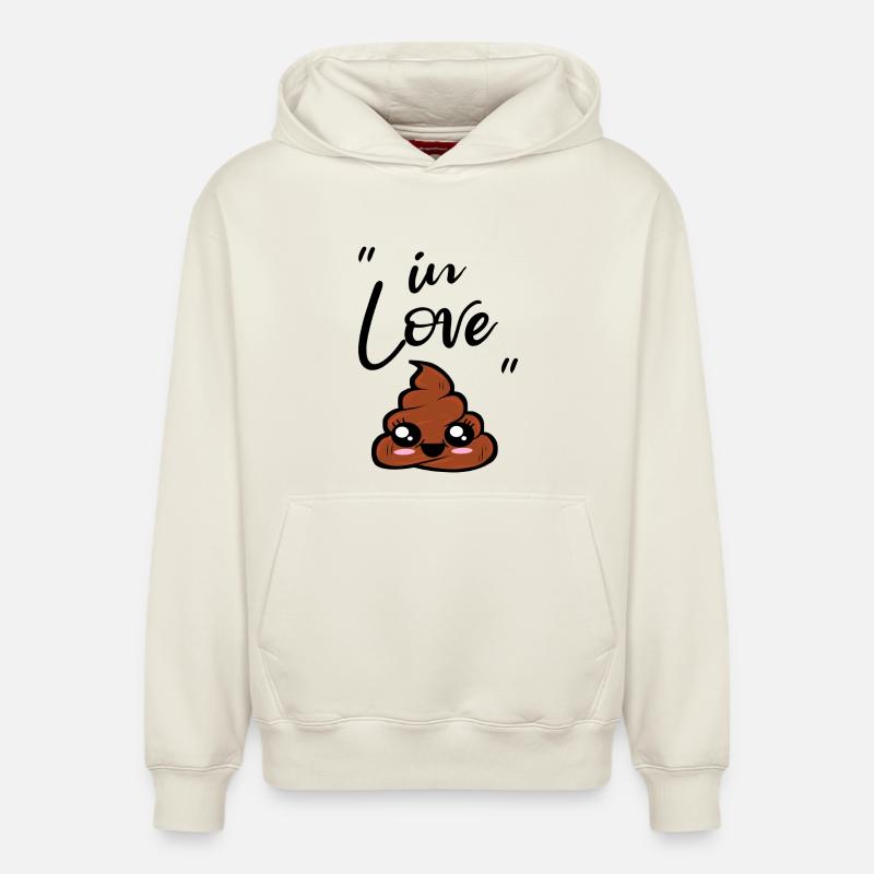 caca kawaii - Sweat à capuche unisexe décontracté en coton biologique – de SPREAD - blanc cassé