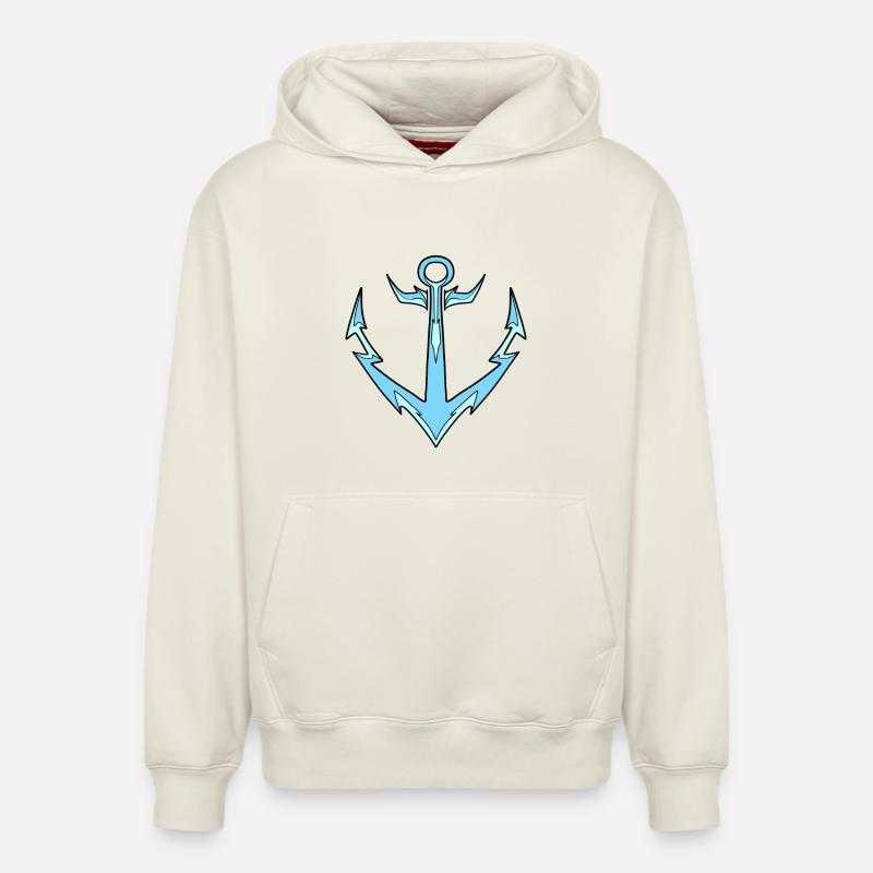 Ancre bleu clair - Sweat à capuche unisexe décontracté en coton biologique – de SPREAD - blanc cassé