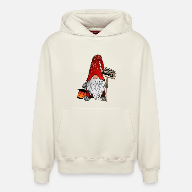 Frère lutin de Noël - Sweat à capuche unisexe décontracté en coton biologique – de SPREAD - blanc cassé