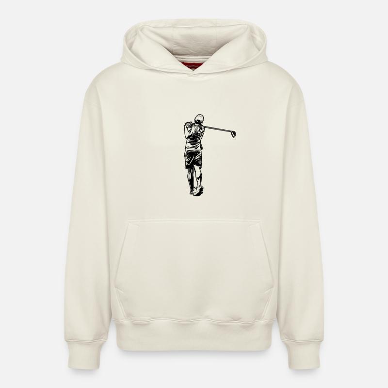 Golfeur - Sweat à capuche unisexe décontracté en coton biologique – de SPREAD - blanc cassé