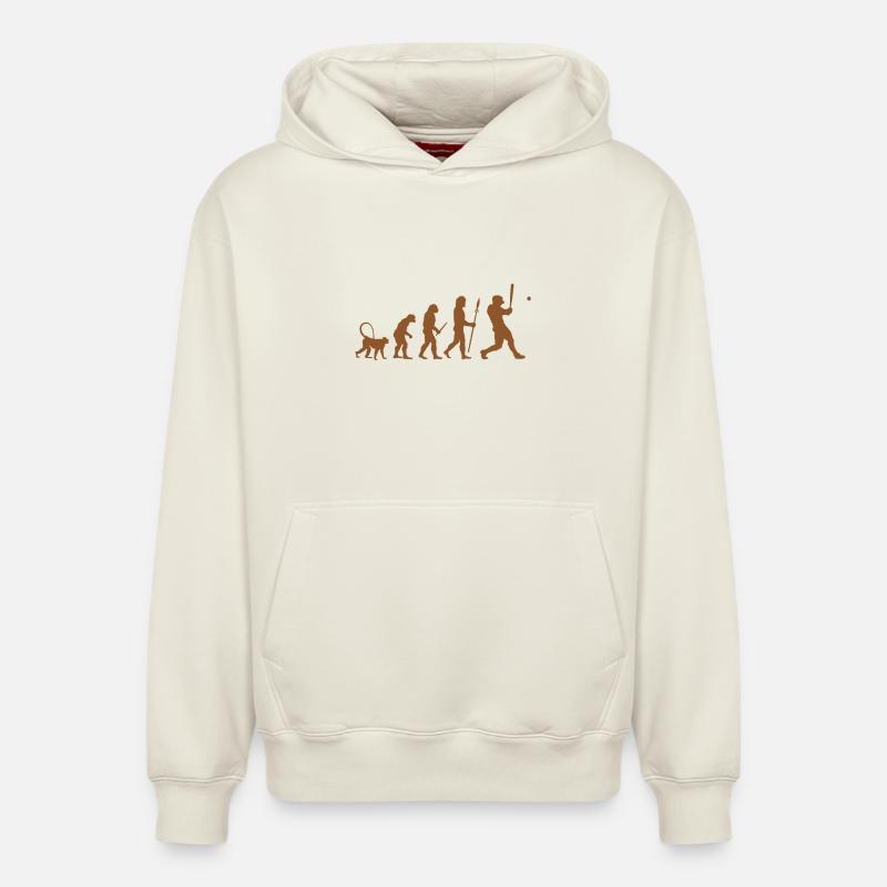 Baseball Evolution - Relaxed Unisex Organic Hoodie – by SPREAD - off white