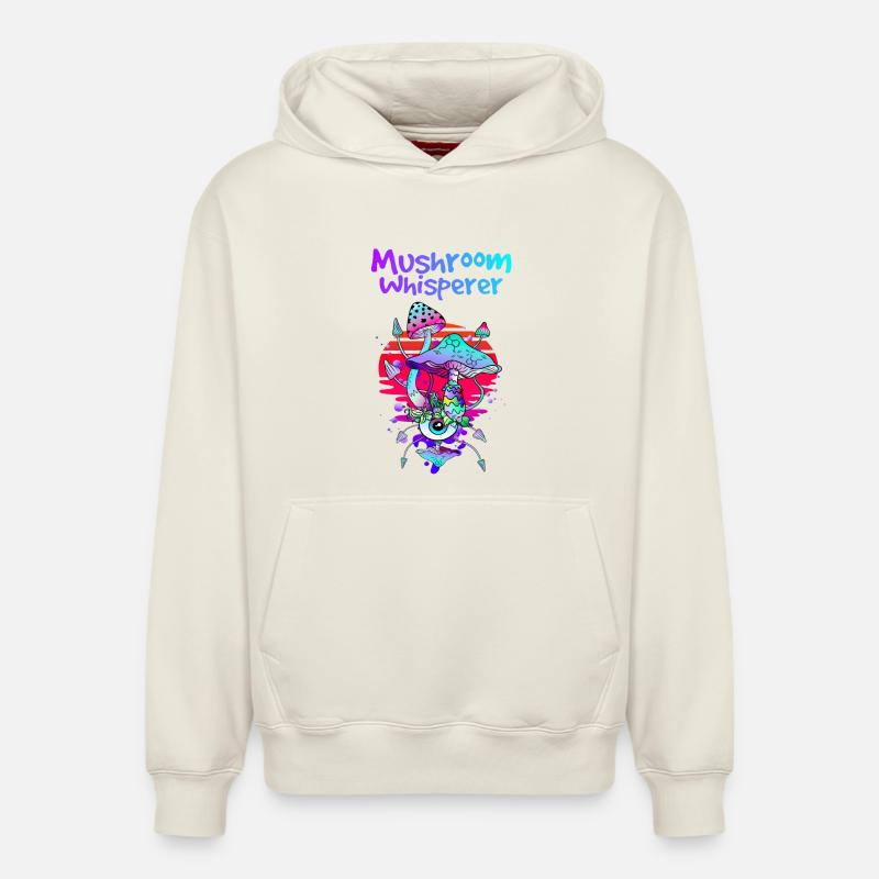 Champignons magiques Mushroom Whisperer - Sweat à capuche unisexe décontracté en coton biologique – de SPREAD - blanc cassé