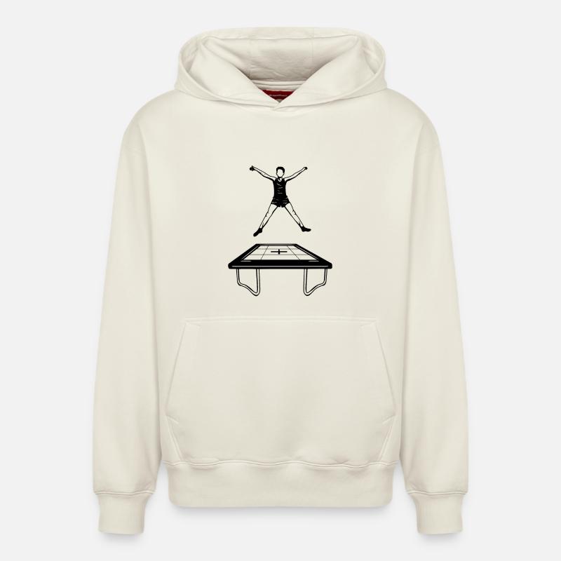 Garçon trampoline - Sweat à capuche unisexe décontracté en coton biologique – de SPREAD - blanc cassé