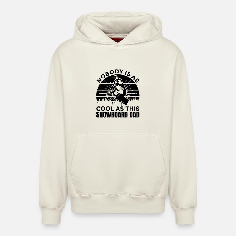 Snowboard Daddy - Sweat à capuche unisexe décontracté en coton biologique – de SPREAD - blanc cassé