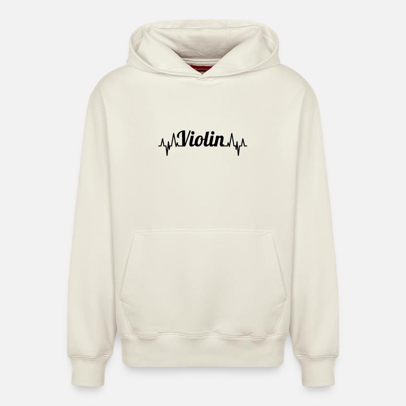 Violon Heartline - Sweat à capuche unisexe décontracté en coton biologique – de SPREAD - blanc cassé