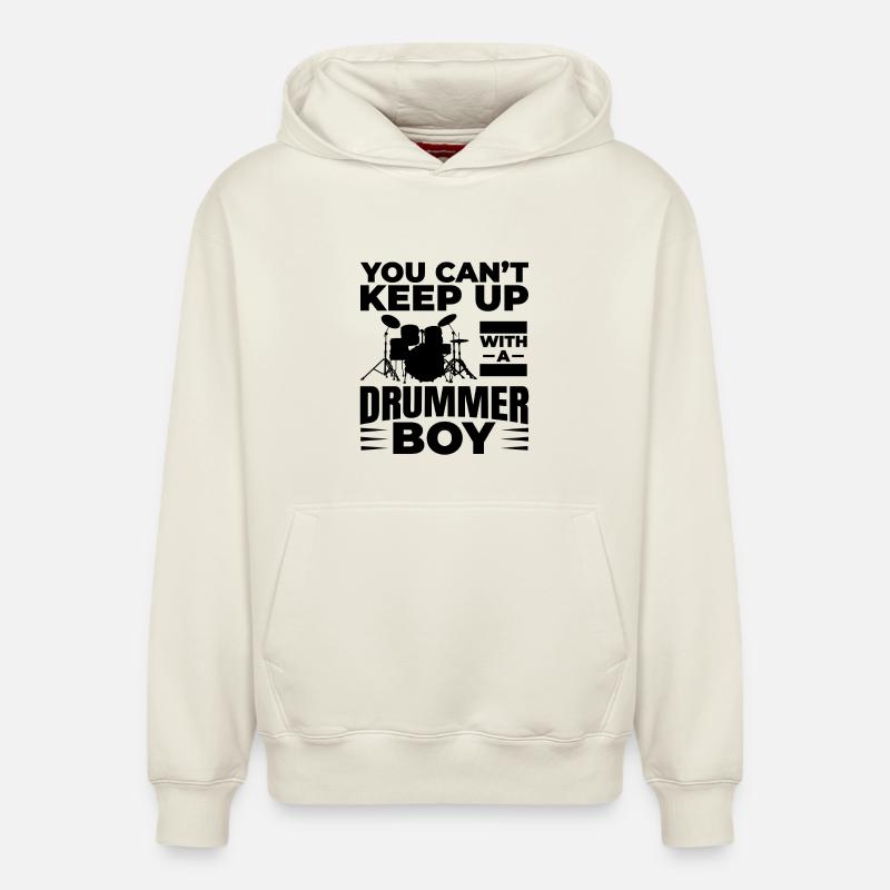 Petit batteur - Sweat à capuche unisexe décontracté en coton biologique – de SPREAD - blanc cassé