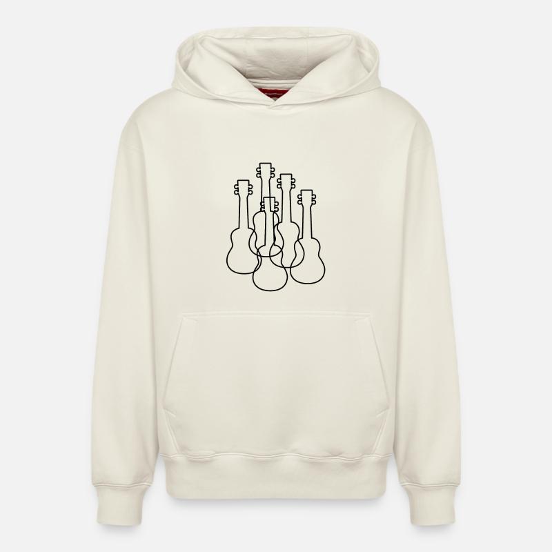 Ukulélés - Sweat à capuche unisexe décontracté en coton biologique – de SPREAD - blanc cassé