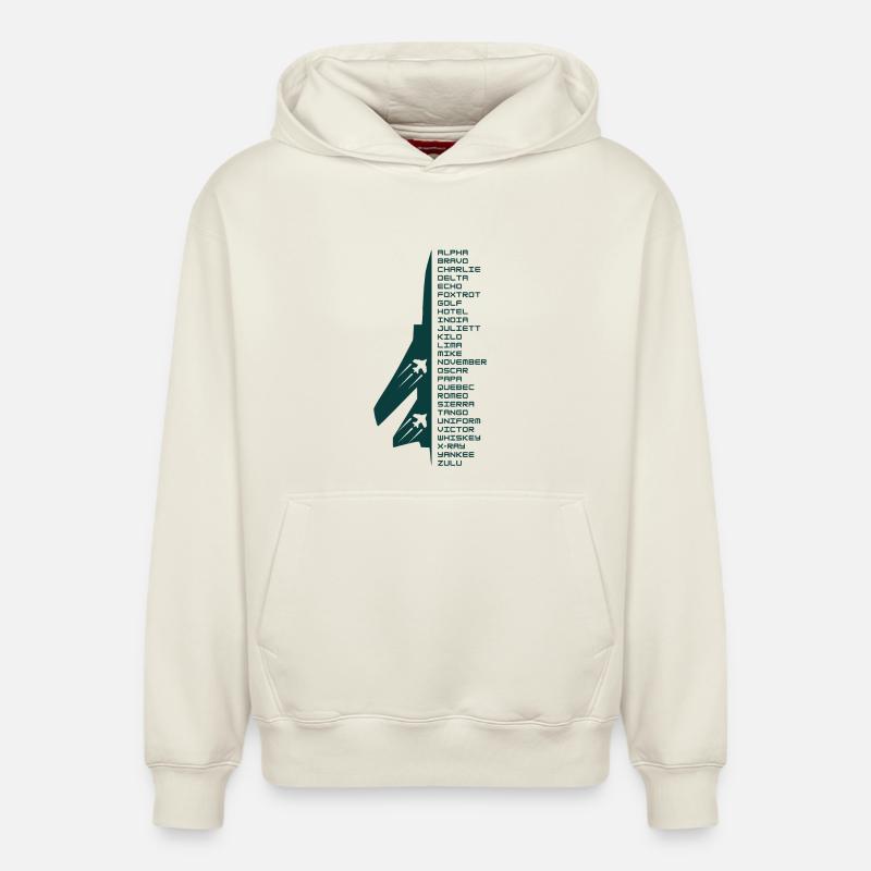 Alphabet phonétique - Sweat à capuche unisexe décontracté en coton biologique – de SPREAD - blanc cassé