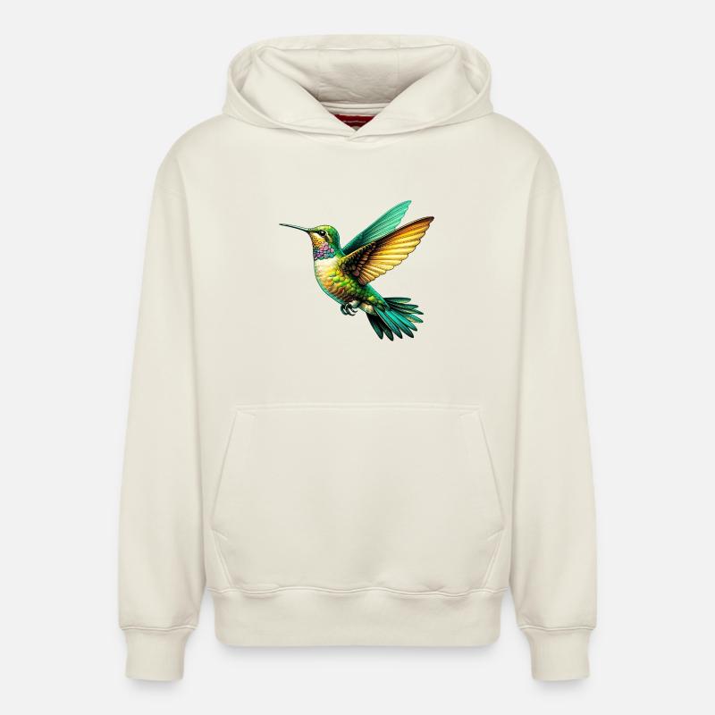 Colibri - Sweat à capuche unisexe décontracté en coton biologique – de SPREAD - blanc cassé
