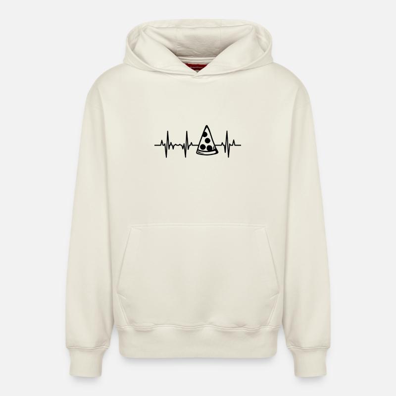 Pizza Pulse - Relaxed Unisex Organic Hoodie – by SPREAD - off white
