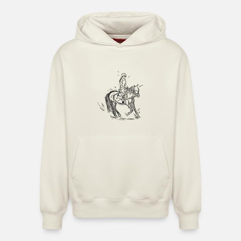 Cavalier - Sweat à capuche unisexe décontracté en coton biologique – de SPREAD - blanc cassé