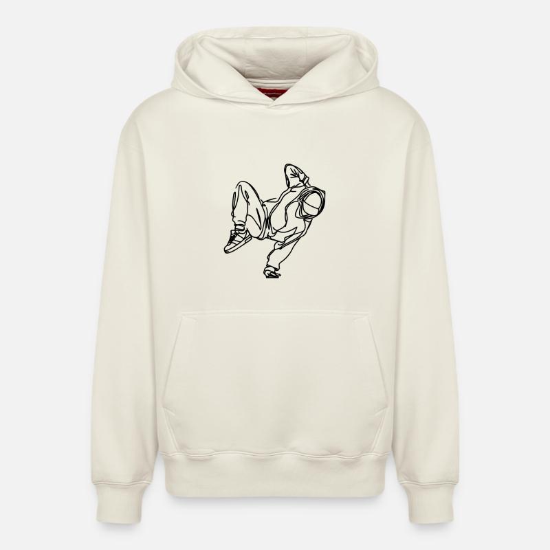 Breakdancer - Relaxed Unisex Organic Hoodie – von SPREAD - Naturweiß