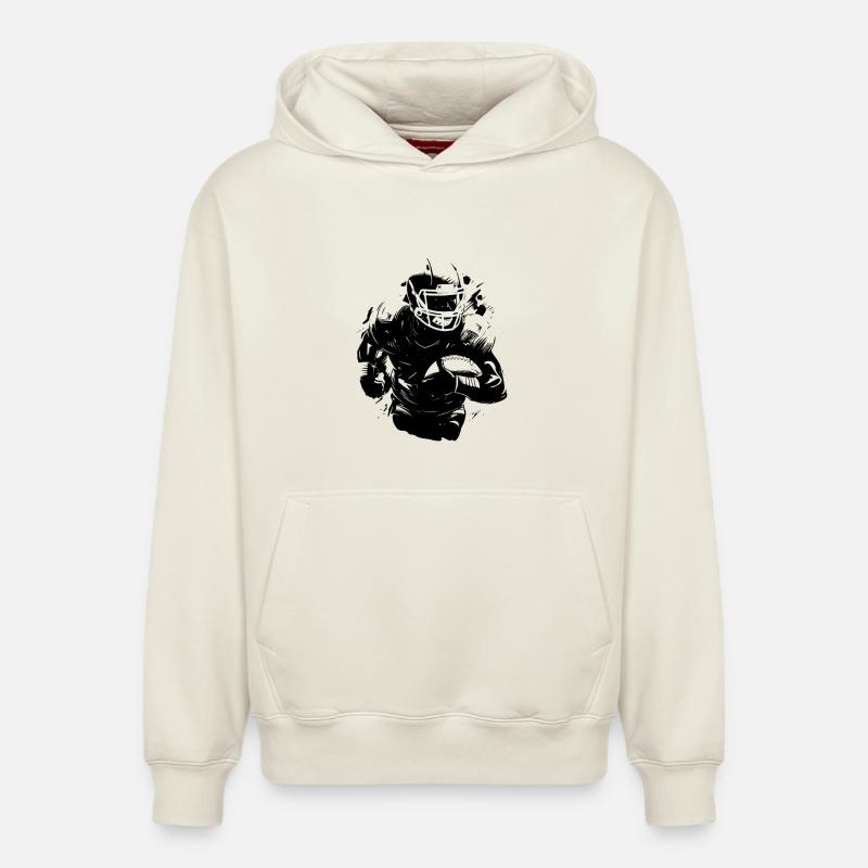 Footballeur - Sweat à capuche unisexe décontracté en coton biologique – de SPREAD - blanc cassé